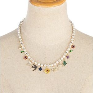 Eye Candy Los Angeles Juliet CZ Charm & Imitation Pearl Necklace